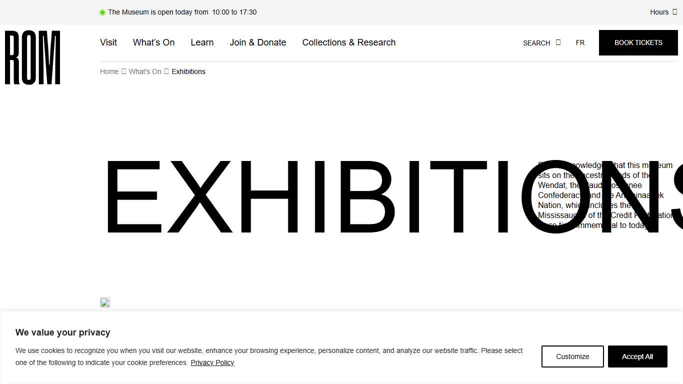 Exhibitions Royal Ontario Museum